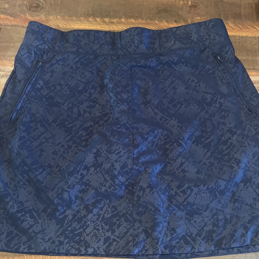 Orvis Dark Blue Printed 4 Pocket Athletic Tennis Hiking Skort Womens Size Large